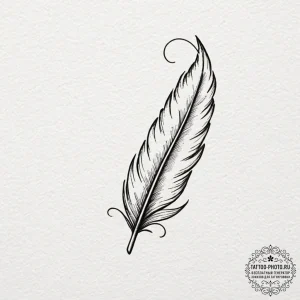 Tattoo sketch a small, elegant feather on the... - эскиз тату (№1752919935_0, 19.07.2025 10:12) — tattoo-photo.ru