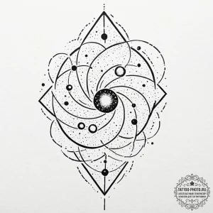 Tattoo design a swirling nebula or galaxy, re... - эскиз тату (№1752920182_0, 19.07.2025 10:16) — tattoo-photo.ru