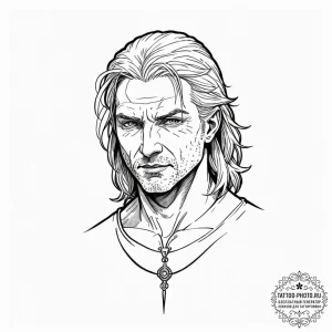 ведьмак (the witcher), concept art for tattoo... - эскиз тату (№1752920265_0, 19.07.2025 10:17) — tattoo-photo.ru