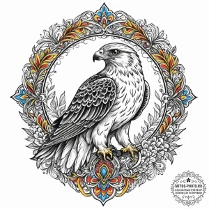 Tattoo sketch a swift falcon or hawk, for pre... - эскиз тату (№1752921007_0, 19.07.2025 10:30) — tattoo-photo.ru