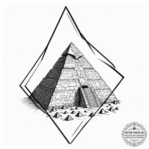 Pyramid, ink illustration for tattoo, sketch... - эскиз тату (№1752921171_0, 19.07.2025 10:32) — tattoo-photo.ru