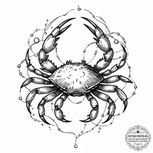 Tattoo design a cancer crab with a tiny pearl... - эскиз тату (№1752921253_0, 19.07.2025 10:34) — tattoo-photo.ru