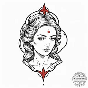 Icon of god mothers, tattoo line art, on a cl... - эскиз тату (№1752921915_0, 19.07.2025 10:45) — tattoo-photo.ru