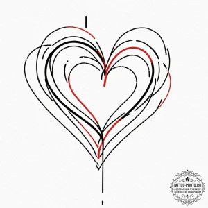 Tattoo sketch a delicate geometric heart, com... - эскиз тату (№1752922739_0, 19.07.2025 10:58) — tattoo-photo.ru