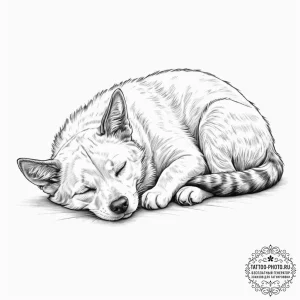 Tattoo design a loyal companion animal (dog,... - эскиз тату (№1752923902_0, 19.07.2025 11:18) — tattoo-photo.ru