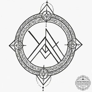 89. tattoo design: a minimalist "treba" rune,... - эскиз тату (№1752923984_0, 19.07.2025 11:19) — tattoo-photo.ru