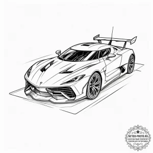 Tattoo sketch a futuristic vehicle, powerful... - эскиз тату (№1752925622_0, 19.07.2025 11:47) — tattoo-photo.ru