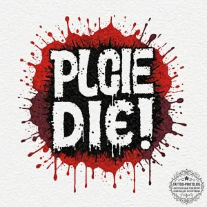 Tattoo sketch 'you died' in a gritty, blood-s... - эскиз тату (№1752930492_0, 19.07.2025 13:08) — tattoo-photo.ru