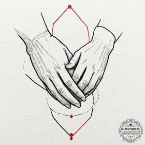 Tattoo design a single line forming two abstr... - эскиз тату (№1752930916_0, 19.07.2025 13:15) — tattoo-photo.ru