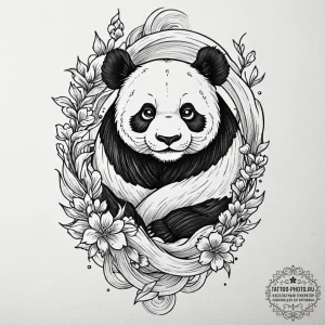 Panda, tattoo flash sheet design, irezumi jap... - эскиз тату (№1752931340_0, 19.07.2025 13:22) — tattoo-photo.ru