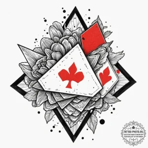 Card suits, tattoo drawing outline, trash pol... - эскиз тату (№1752931755_0, 19.07.2025 13:29) — tattoo-photo.ru
