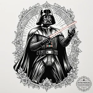 Graphic novel art of darth vader in a dynamic... - эскиз тату (№1752931837_0, 19.07.2025 13:30) — tattoo-photo.ru