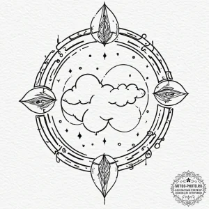 Tattoo sketch a zodiac symbol with a tiny, ab... - эскиз тату (№1752932004_0, 19.07.2025 13:33) — tattoo-photo.ru