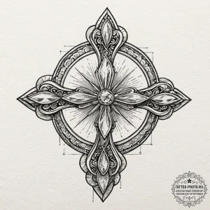 Tattoo design a birthstone incorporated into... - эскиз тату (№1752932831_0, 19.07.2025 13:47) — tattoo-photo.ru