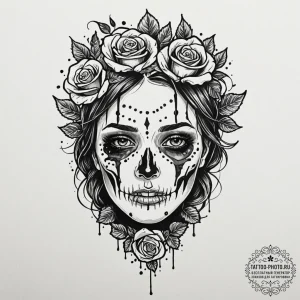 A trash polka tattoo of a clicker from the la... - эскиз тату (№1752933261_0, 19.07.2025 13:54) — tattoo-photo.ru