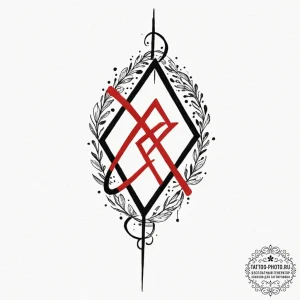 114. tattoo design: a minimalist "istok" rune... - эскиз тату (№1752933675_0, 19.07.2025 14:01) — tattoo-photo.ru