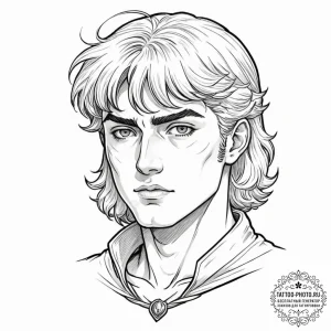 A neo-traditional portrait of griffith from b... - эскиз тату (№1752933838_0, 19.07.2025 14:03) — tattoo-photo.ru