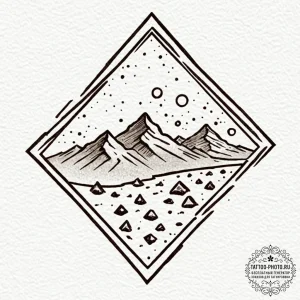 Tattoo design: a minimalist rhombus with inte... - эскиз тату (№1752934091_0, 19.07.2025 14:08) — tattoo-photo.ru