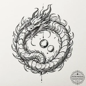 A watercolor tattoo of shenron the dragon, fr... - эскиз тату (№1752936594_0, 19.07.2025 14:49) — tattoo-photo.ru