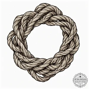 Tattoo sketch a climbing rope forming a stron... - эскиз тату (№1752936827_0, 19.07.2025 14:53) — tattoo-photo.ru