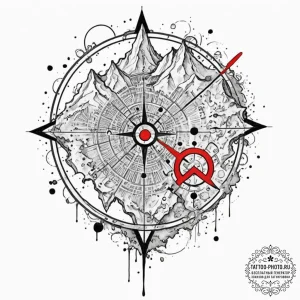 Tattoo design a detailed map overlay with a g... - эскиз тату (№1752938568_0, 19.07.2025 15:22) — tattoo-photo.ru