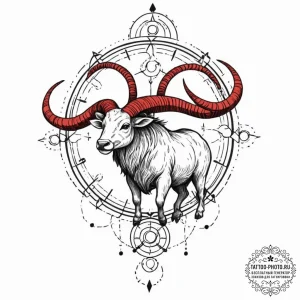 Tattoo sketch a zodiac animal outline filled... - эскиз тату (№1752939230_0, 19.07.2025 15:33) — tattoo-photo.ru