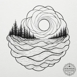 Tattoo sketch a gentle ripple effect symboliz... - эскиз тату (№1752939644_0, 19.07.2025 15:40) — tattoo-photo.ru