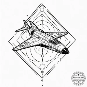 Tattoo design a retro spaceship shooting pixe... - эскиз тату (№1752941294_0, 19.07.2025 16:08) — tattoo-photo.ru