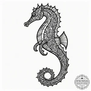 Seahorse, tattoo flash sheet design, vibrant... - эскиз тату (№1752941968_0, 19.07.2025 16:19) — tattoo-photo.ru