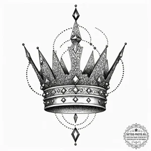 Tattoo design a stylized crown, simple yet po... - эскиз тату (№1752942051_0, 19.07.2025 16:20) — tattoo-photo.ru