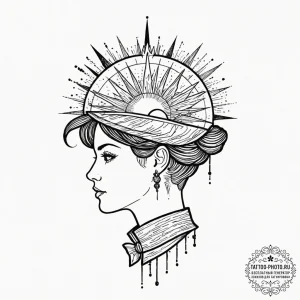 Tattoo design a powerful silhouette of a head... - эскиз тату (№1752942731_0, 19.07.2025 16:32) — tattoo-photo.ru