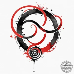 Triskelion, artistic tattoo sketch, black and... - эскиз тату (№1752943919_0, 19.07.2025 16:51) — tattoo-photo.ru