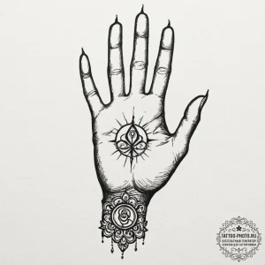 Tattoo design a silhouette of a hand, with a... - эскиз тату (№1752944342_0, 19.07.2025 16:59) — tattoo-photo.ru