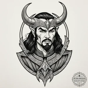 A neo-traditional portrait of a klingon warri... - эскиз тату (№1752946679_0, 19.07.2025 17:37) — tattoo-photo.ru