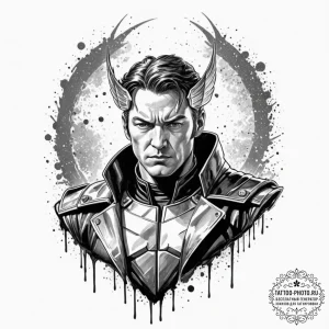 A trash polka portrait of magneto, controllin... - эскиз тату (№1752946764_0, 19.07.2025 17:39) — tattoo-photo.ru