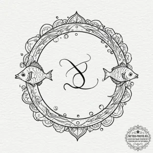 Tattoo sketch a dynamic word for the zodiac s... - эскиз тату (№1752947778_0, 19.07.2025 17:56) — tattoo-photo.ru