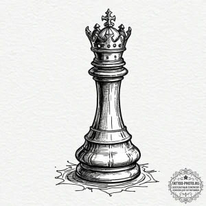 Tattoo design a stylized chess piece (king or... - эскиз тату (№1752948621_0, 19.07.2025 18:10) — tattoo-photo.ru
