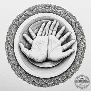 A pottery wheel in motion, clay being shaped... - эскиз тату (№1752949130_0, 19.07.2025 18:18) — tattoo-photo.ru