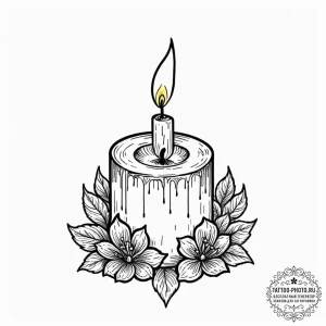 Candle, tattoo flash sheet design, on a clean... - эскиз тату (№1752949383_0, 19.07.2025 18:23) — tattoo-photo.ru