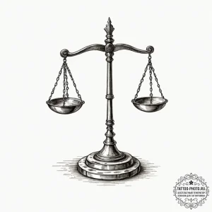 Tattoo sketch libra's scales, appearing as an... - эскиз тату (№1752949466_0, 19.07.2025 18:24) — tattoo-photo.ru