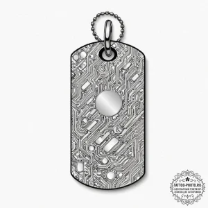 Tattoo sketch a soldier's dog tags with a sub... - эскиз тату (№1752950141_0, 19.07.2025 18:35) — tattoo-photo.ru