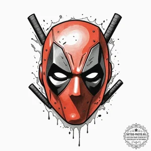 A minimalist tattoo of the deadpool mask eyes... - эскиз тату (№1752950479_0, 19.07.2025 18:41) — tattoo-photo.ru