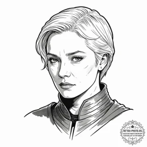 A neo-traditional tattoo of brienne of tarth,... - эскиз тату (№1752951242_0, 19.07.2025 18:54) — tattoo-photo.ru