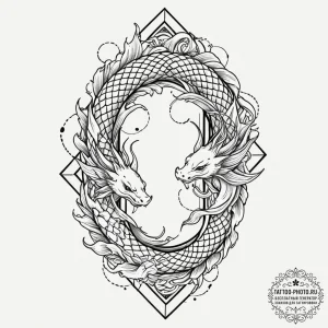 Tattoo design a simple, abstract "family port... - эскиз тату (№1752952086_0, 19.07.2025 19:08) — tattoo-photo.ru