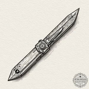 Tattoo design a classic, rugged pocket knife,... - эскиз тату (№1752952171_0, 19.07.2025 19:09) — tattoo-photo.ru