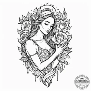 Tattoo sketch aquarius's water-bearer, pourin... - эскиз тату (№1752953271_0, 19.07.2025 19:27) — tattoo-photo.ru