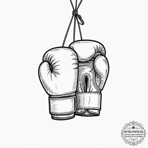 Boxing gloves, tattoo line art, on a clean wh... - эскиз тату (№1752953606_0, 19.07.2025 19:33) — tattoo-photo.ru
