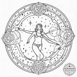 Tattoo sketch gemini constellation, lines con... - эскиз тату (№1752955385_0, 19.07.2025 20:03) — tattoo-photo.ru