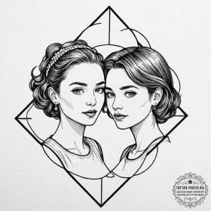 A sketch of the main characters from sex educ... - эскиз тату (№1752955808_0, 19.07.2025 20:10) — tattoo-photo.ru