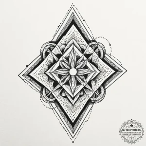 Tattoo design a series of interlocking geomet... - эскиз тату (№1752956485_0, 19.07.2025 20:21) — tattoo-photo.ru